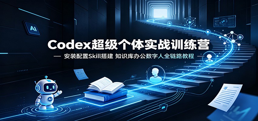 Codex超级个体实战训练营：安装配置Skill搭建，知识库办公数字人全链路教程-盟主1站 - 热点知汇专注网赚项目资源知识聚汇