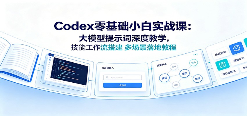Codex零基础小白实战课：大模型提示词深度教学，技能工作流搭建多场景落地教程-盟主1站 - 热点知汇专注网赚项目资源知识聚汇