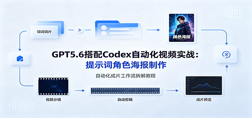 GPT5.6搭配Codex自动化视频实战：提示词角色海报制作，自动化成片工作流拆解教程-盟主1站 - 热点知汇专注网赚项目资源知识聚汇