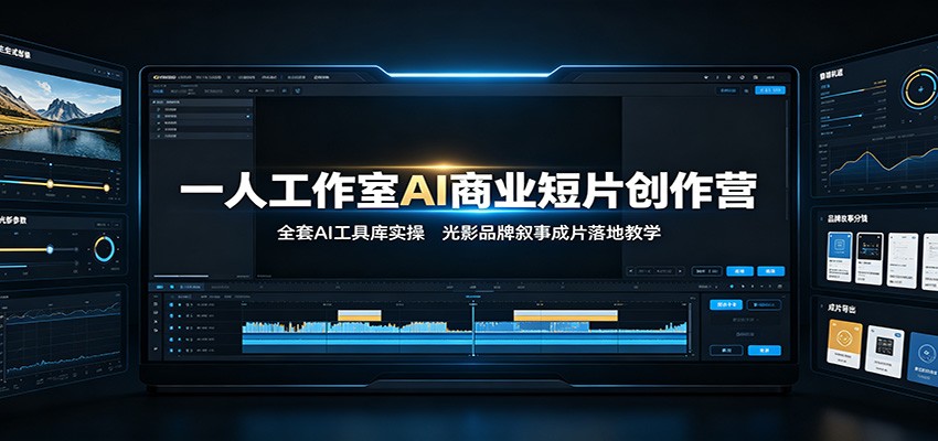 一人工作室AI商业短片创作营：全套AI工具库实操，光影品牌叙事成片落地教学-盟主1站 - 热点知汇专注网赚项目资源知识聚汇