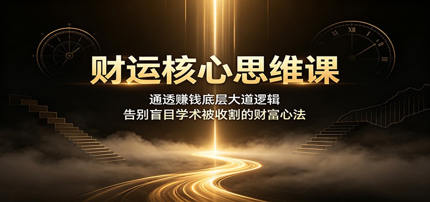 财运核心思维课：通透赚钱底层大道逻辑，告别盲目学术被收割的财富心法-盟主1站 - 热点知汇专注网赚项目资源知识聚汇
