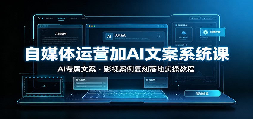 自媒体运营加AI文案系统课：：AI专属文案，影视案例复刻落地实操教程-盟主1站 - 热点知汇专注网赚项目资源知识聚汇
