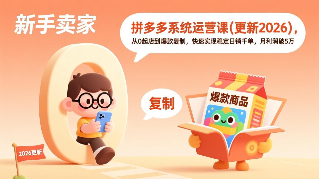 拼多多系统运营课(更新7月-盟主1站 - 热点知汇专注网赚项目资源知识聚汇