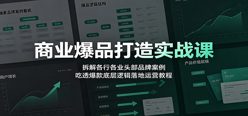 商业爆品打造实战课：拆解各行各业头部品牌案例，吃透爆款底层逻辑落地运营教程-盟主1站 - 热点知汇专注网赚项目资源知识聚汇