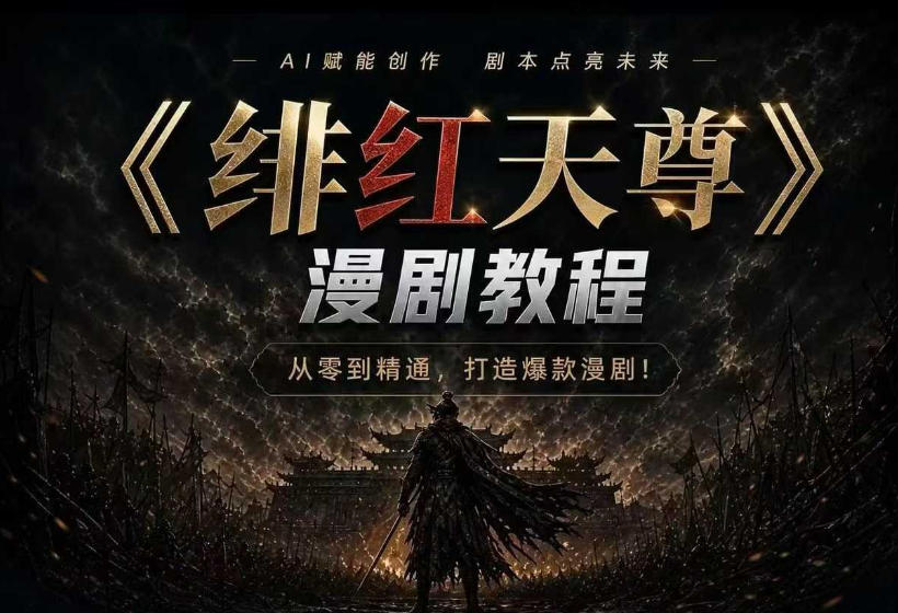 绯红天尊AI漫剧系统教程|从零入门到精通,工具运用+剧本创作+爆款逻辑+提示词素材+镜头剪辑,全套爆款漫剧落地实战课-盟主1站 - 热点知汇专注网赚项目资源知识聚汇