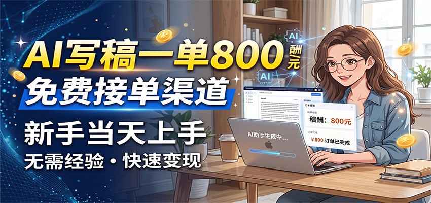 AI写稿一单800，免费接单渠道，一单一结几十到上千，新手当天上手-盟主1站 - 热点知汇专注网赚项目资源知识聚汇