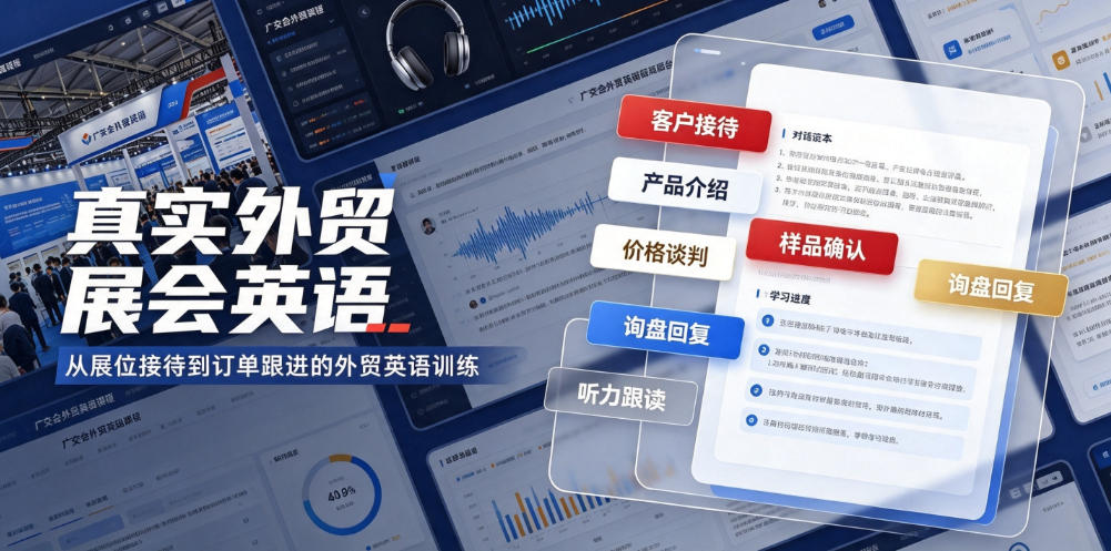 真实外贸展会英语，广交会外贸口语听力突击课程【音频】-盟主1站 - 热点知汇专注网赚项目资源知识聚汇