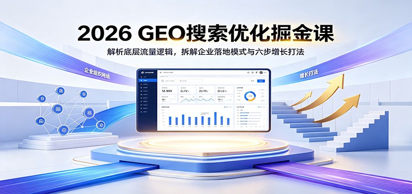 2026 GEO搜索优化掘金课：解析底层流量逻辑，拆解企业落地模式与六步增长打法-盟主1站 - 热点知汇专注网赚项目资源知识聚汇