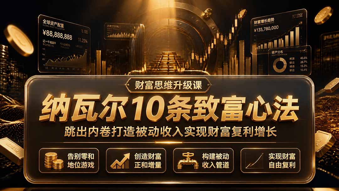 付费文章：纳瓦尔10条致富心法，跳出内卷打造被动收入实现财富复利增长-盟主1站 - 热点知汇专注网赚项目资源知识聚汇