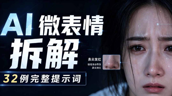 AI微表情拆解提示词合集，精准调控AI角色表情，可直接复用，0基础也能调出影视级表情变化-盟主1站 - 热点知汇专注网赚项目资源知识聚汇
