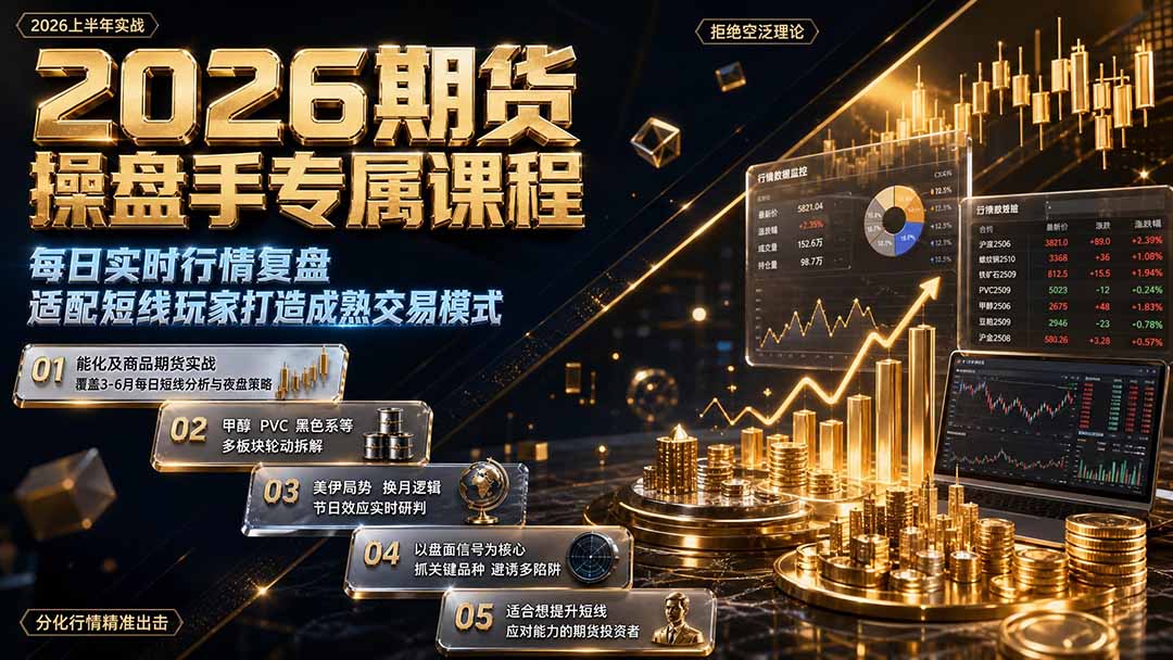 2026期货操盘手专属课程-更新8月，每日实时行情复盘，适配短线玩家打造成熟交易模式-盟主1站 - 热点知汇专注网赚项目资源知识聚汇
