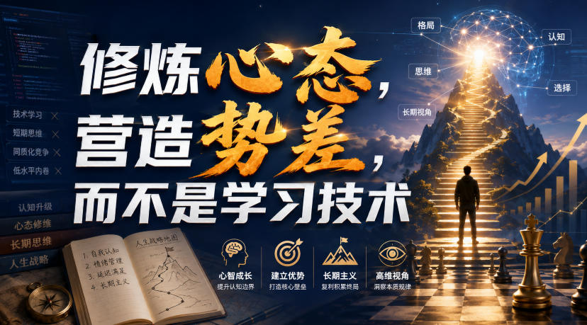 付费文章：修炼心态，营造势差，而不是学习技术-盟主1站 - 热点知汇专注网赚项目资源知识聚汇