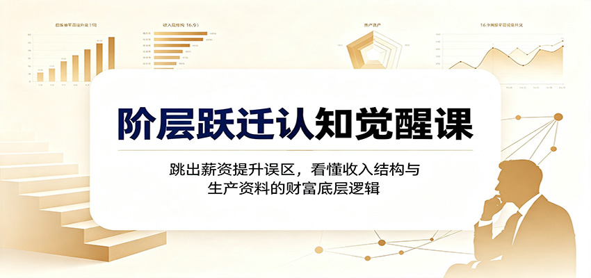 阶层跃迁认知觉醒课：跳出薪资提升误区，看懂收入结构与生产资料的财富底层逻辑-盟主1站 - 热点知汇专注网赚项目资源知识聚汇