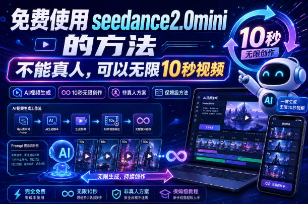 免费使用seedance2.0mini的方法，不能真人，可以无限10秒视频，9图+3音频参考-盟主1站 - 热点知汇专注网赚项目资源知识聚汇