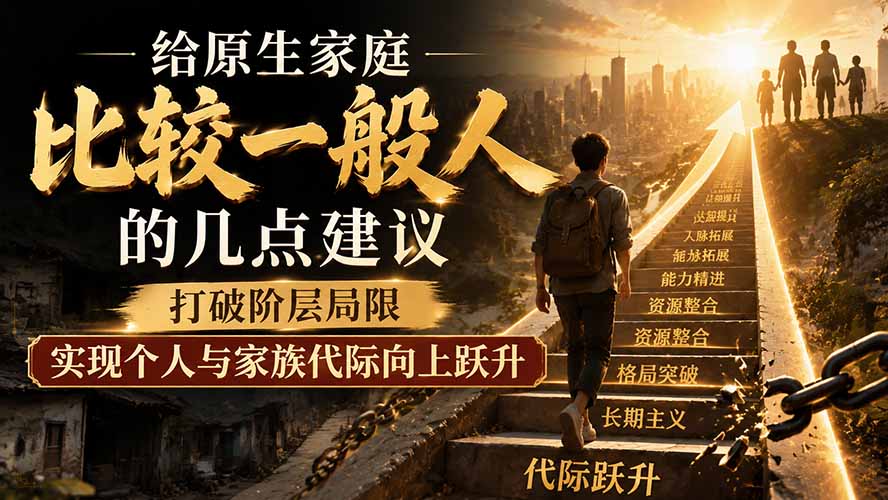 付费文章：给原生家庭比较一般人的几点建议，打破阶层局限，实现个人与家族代际向上跃升-盟主1站 - 热点知汇专注网赚项目资源知识聚汇