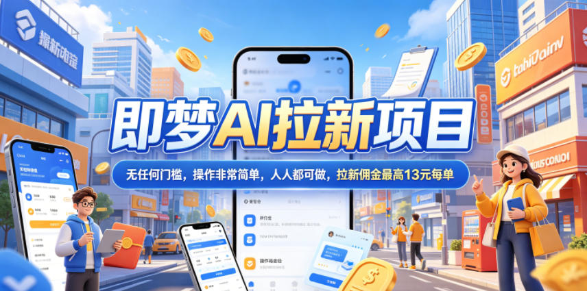 2026年即梦AI拉新项目最新玩法，无任何门槛，操作非常简单，人人都可做，拉新佣金最高13米每单(更新08月07日)-盟主1站 - 热点知汇专注网赚项目资源知识聚汇