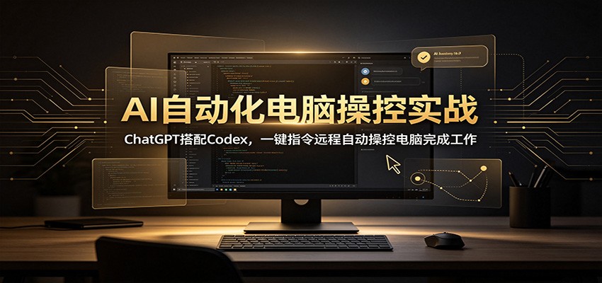 AI自动化电脑操控实战：ChatGPT搭配Codex，一键指令远程自动操控电脑完成工作-盟主1站 - 热点知汇专注网赚项目资源知识聚汇