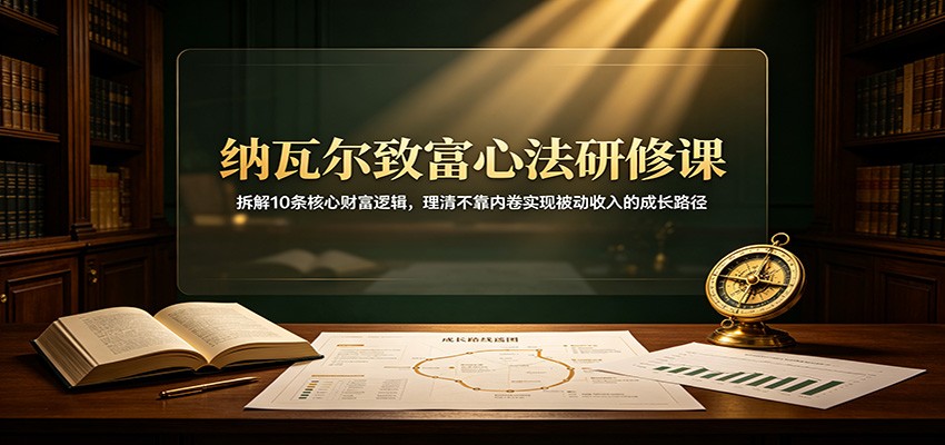 纳瓦尔致富心法研修课：拆解10条核心财富逻辑，理清不靠内卷实现被动收入的成长路径-盟主1站 - 热点知汇专注网赚项目资源知识聚汇