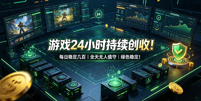 游戏24小时持续创收！每日稳定几百，全天无人值守，绿色稳定！【揭秘】-盟主1站 - 热点知汇专注网赚项目资源知识聚汇