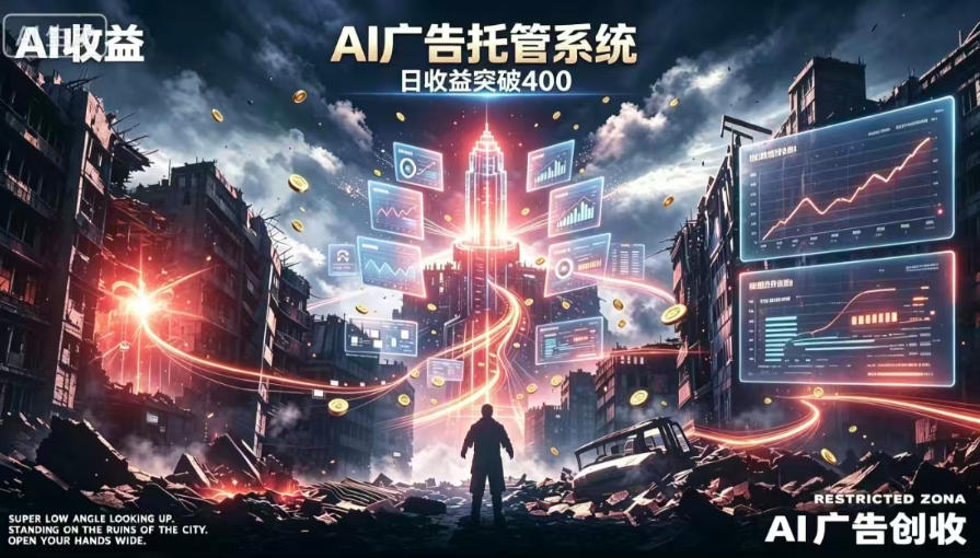 AI智能广告，全自动化运行，单日可达400+，小白新手0基础上手【揭秘】-盟主1站 - 热点知汇专注网赚项目资源知识聚汇