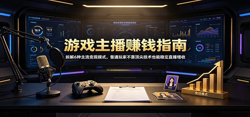 游戏主播赚钱指南：拆解6种主流变现模式，普通玩家不靠顶尖技术也能稳定直播增收-盟主1站 - 热点知汇专注网赚项目资源知识聚汇