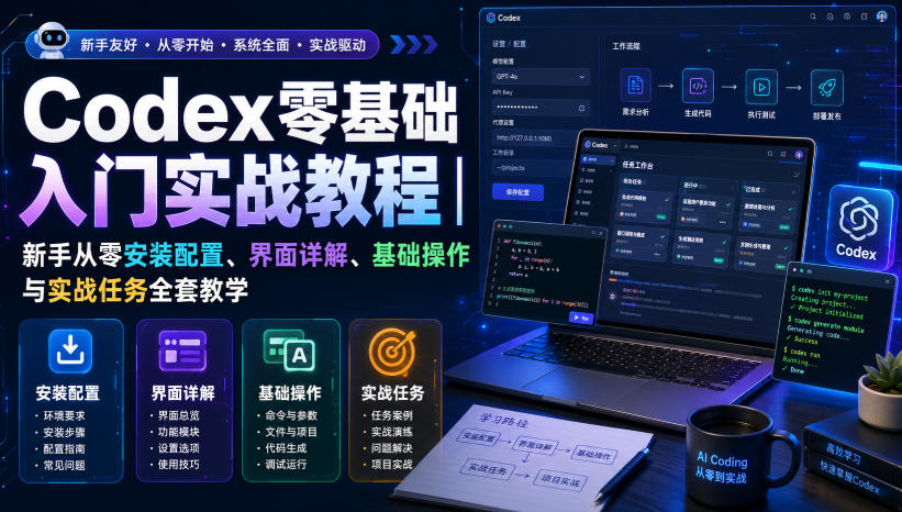 Codex零基础入门实战教程｜新手从零安装配置、界面详解、基础操作与实战任务全套教学-盟主1站 - 热点知汇专注网赚项目资源知识聚汇