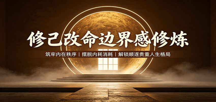 修己改命边界感修炼：筑牢内在秩序，摆脱内耗消耗，解锁顺遂贵重人生格局-盟主1站 - 热点知汇专注网赚项目资源知识聚汇