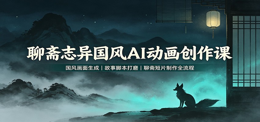 聊斋志异国风AI动画创作课：国风画面生成，故事脚本打磨，聊斋短片制作全流程-盟主1站 - 热点知汇专注网赚项目资源知识聚汇