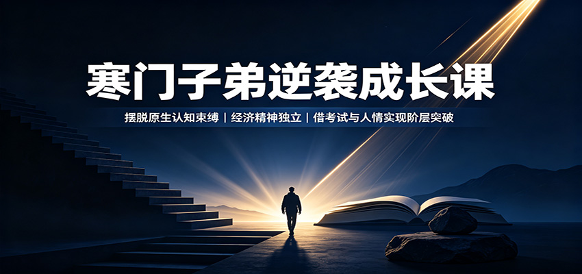 寒门子弟逆袭成长课：摆脱原生认知束缚，经济精神独立，借考试与人情实现阶层突破-盟主1站 - 热点知汇专注网赚项目资源知识聚汇
