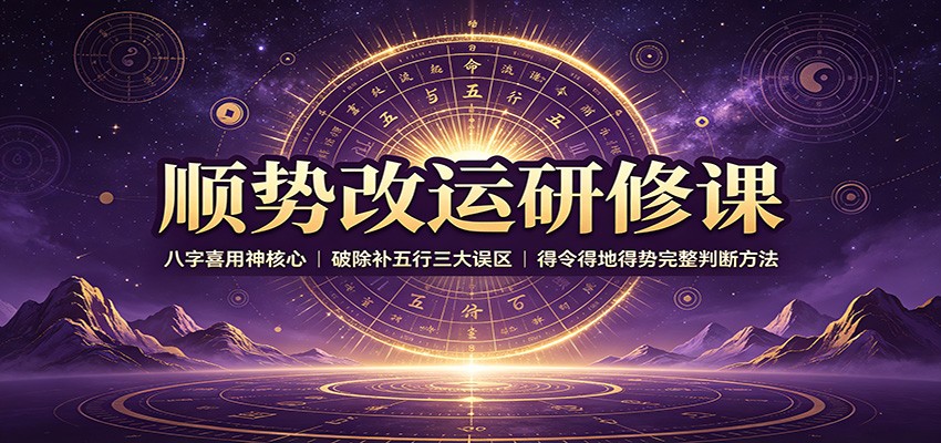 顺势改运研修课：八字喜用神核心，破除补五行三大误区，得令得地得势完整判断方法-盟主1站 - 热点知汇专注网赚项目资源知识聚汇