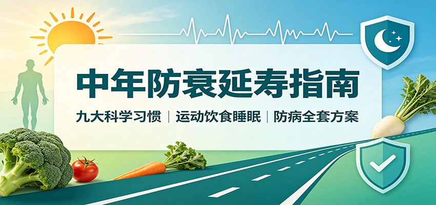 中年防衰延寿指南：九大科学习惯，运动饮食睡眠防病全套方案-盟主1站 - 热点知汇专注网赚项目资源知识聚汇