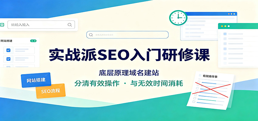 实战派SEO入门研修课：底层原理域名建站，分清有效操作与无效时间消耗-盟主1站 - 热点知汇专注网赚项目资源知识聚汇