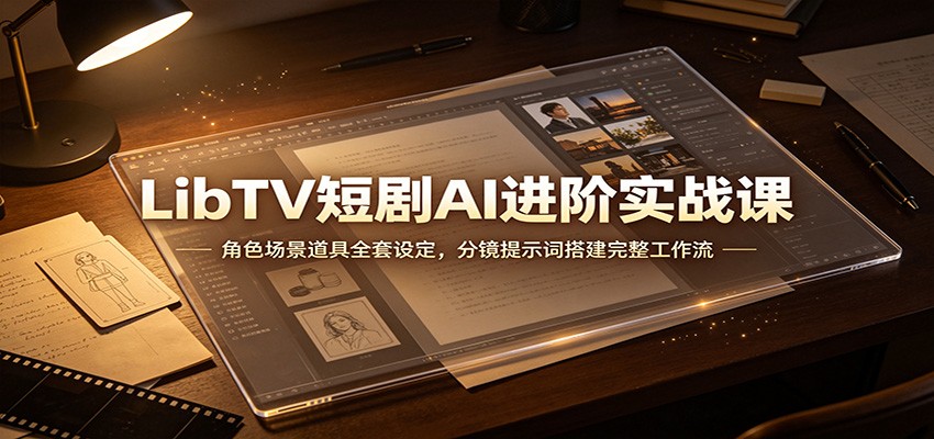 LibTV短剧AI进阶实战课：角色场景道具全套设定，分镜提示词搭建完整工作流-盟主1站 - 热点知汇专注网赚项目资源知识聚汇