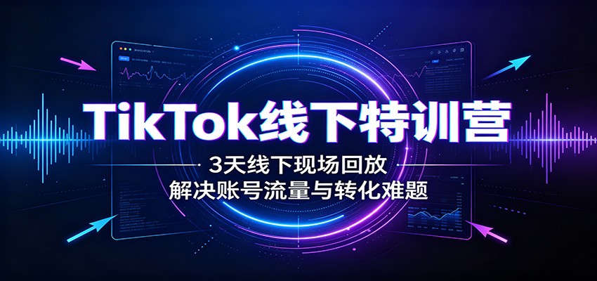 TikTok线下特训营：3天线下现场回放，解决账号流量与转化难题-盟主1站 - 热点知汇专注网赚项目资源知识聚汇