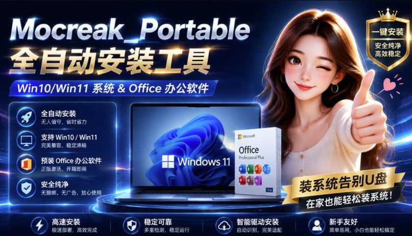 Mocreak全自动安装office和win10、win11系统，告别U盘装系统，使用安全可靠-盟主1站 - 热点知汇专注网赚项目资源知识聚汇