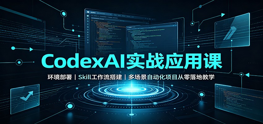 CodexAI实战应用课：环境部署Skill工作流搭建，多场景自动化项目从零落地教学-盟主1站 - 热点知汇专注网赚项目资源知识聚汇