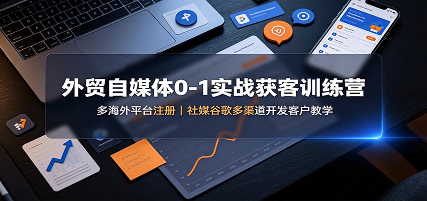 外贸自媒体0-1实战获客训练营：多海外平台注册，社媒谷歌多渠道开发客户教学-盟主1站 - 热点知汇专注网赚项目资源知识聚汇