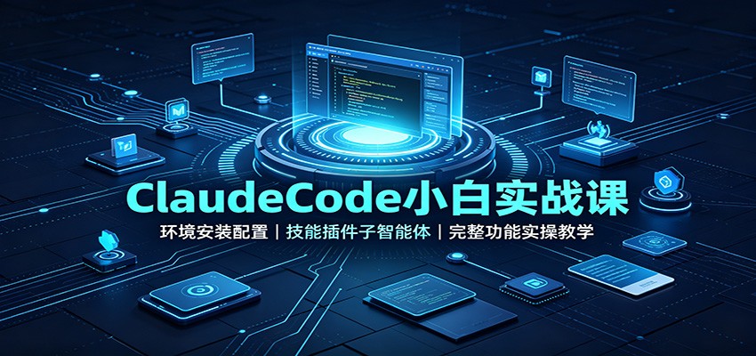 ClaudeCode小白实战课：环境安装配置，技能插件子智能体，完整功能实操教学-盟主1站 - 热点知汇专注网赚项目资源知识聚汇