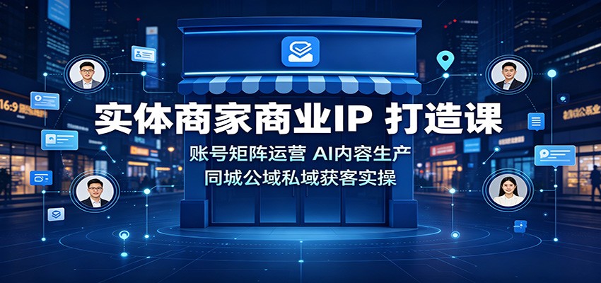 实体商家商业IP打造课：账号矩阵运营，AI内容生产，同城公域私域获客实操-盟主1站 - 热点知汇专注网赚项目资源知识聚汇
