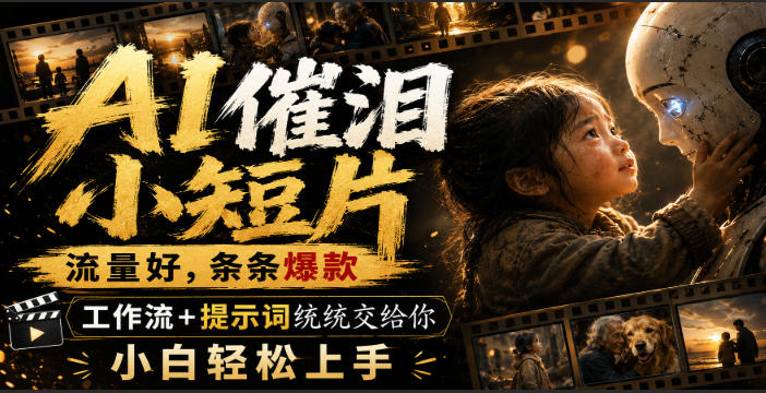AI催泪小短片,流量好,条条爆款,工作流+提示词统统交给你,小白轻松上手-盟主1站 - 热点知汇专注网赚项目资源知识聚汇