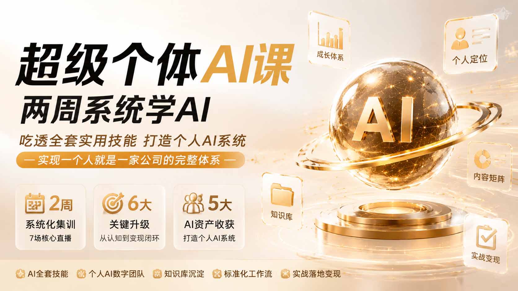 超级个体AI课 两周系统学AI；吃透全套实用技能打造个人AI系统，实现一个人就是一家公司的完整体系(更新0823-盟主1站 - 热点知汇专注网赚项目资源知识聚汇