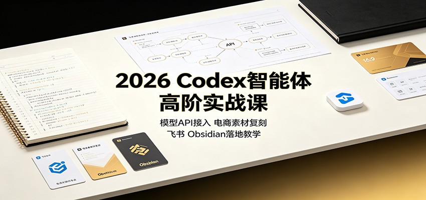 2026 Codex智能体高阶实战课：模型API接入，电商素材复刻，飞书Obsidian落地教学-盟主1站 - 热点知汇专注网赚项目资源知识聚汇