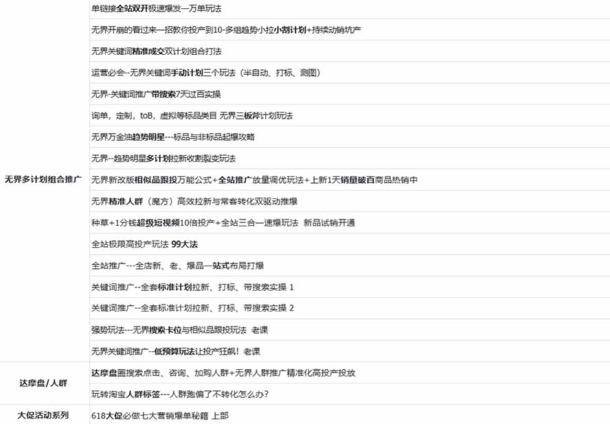 图片[2]-2026淘天开单秘籍PRO实战陪跑课程：全套落地运营玩法，一站式解决淘宝流量低、不出单难题(更新260823-盟主1站 - 热点知汇专注网赚项目资源知识聚汇
