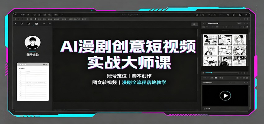AI漫剧创意短视频实战大师课：账号定位脚本创作，图文转视频，漫剧全流程落地教学-盟主1站 - 热点知汇专注网赚项目资源知识聚汇