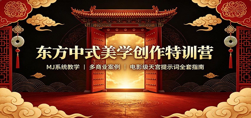 东方中式美学创作特训营：MJ系统教学，多商业案例，电影级天宫提示词全套指南-盟主1站 - 热点知汇专注网赚项目资源知识聚汇