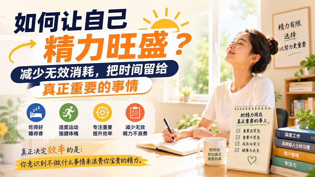 付费文章：如何让自己精力旺盛？减少无效消耗，把时间留给真正重要的事情-盟主1站 - 热点知汇专注网赚项目资源知识聚汇
