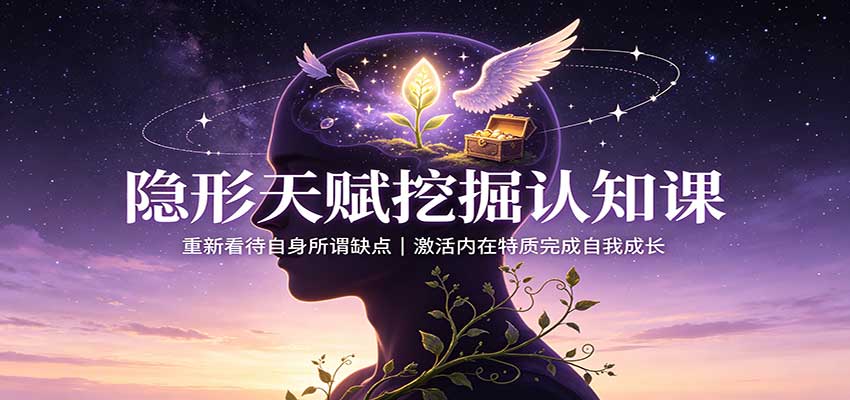 隐形天赋挖掘认知课：重新看待自身所谓缺点，激活内在特质完成自我成长-盟主1站 - 热点知汇专注网赚项目资源知识聚汇