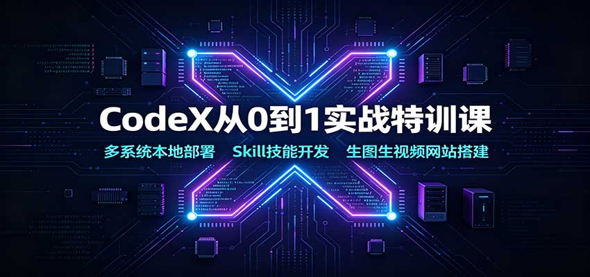 CodeX从0到1实战特训课：多系统本地部署，Skill技能开发，生图生视频网站搭建-盟主1站 - 热点知汇专注网赚项目资源知识聚汇