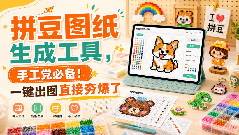 拼豆图纸生成工具，手工党必备！一键出图直接夯爆了-盟主1站 - 热点知汇专注网赚项目资源知识聚汇