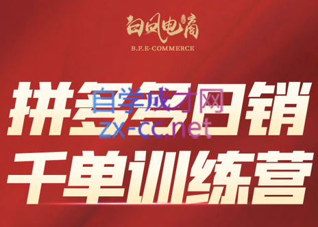 白凤电商·拼多多日销千单训练营(更新8月)-盟主1站 - 热点知汇专注网赚项目资源知识聚汇
